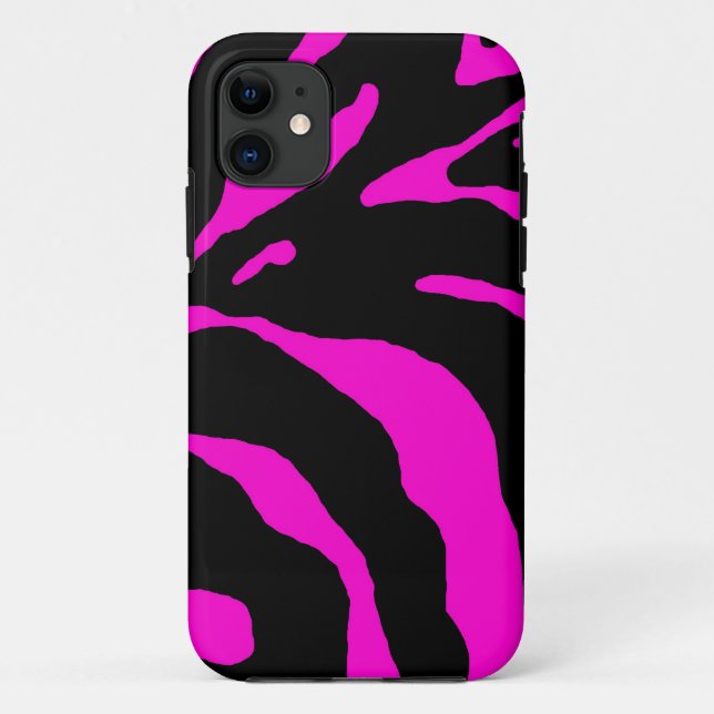Pink Zebra Stripe Animal Print Case-Mate iPhone Hülle (Rückseite)