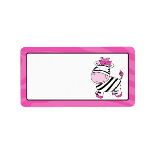 Pink Zebra Stripe Geschenketikett Adressaufkleber