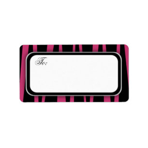 Pink Zebtra Stripes Adressen-Etiketten Adressaufkleber