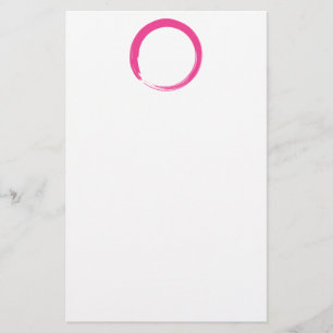 Pink Zen Symbol / Enso Circle Briefpapier