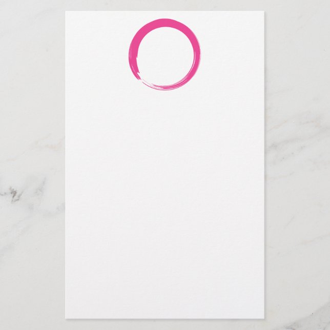 Pink Zen Symbol / Enso Circle Briefpapier (Vorderseite)