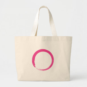 Pink Zen Symbol / Enso Circle Jumbo Stoffbeutel