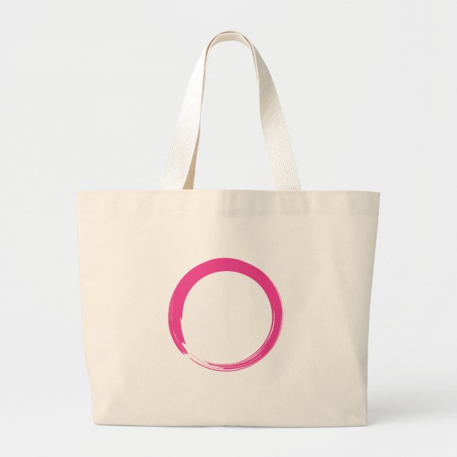 Pink Zen Symbol / Enso Circle Jumbo Stoffbeutel (Vorne)