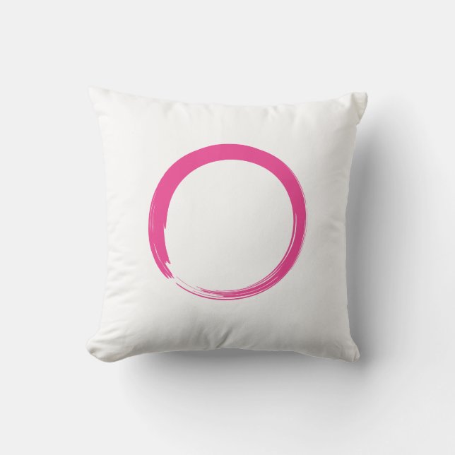 Pink Zen Symbol / Enso Circle Kissen (Vorderseite)