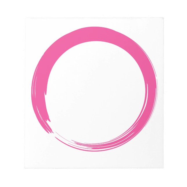 Pink Zen Symbol / Enso Circle Notizblock (Vorderseite)