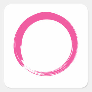 Pink Zen Symbol / Enso Circle Quadratischer Aufkleber