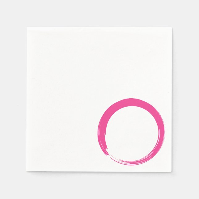 Pink Zen Symbol / Enso Circle Serviette (Vorderseite)