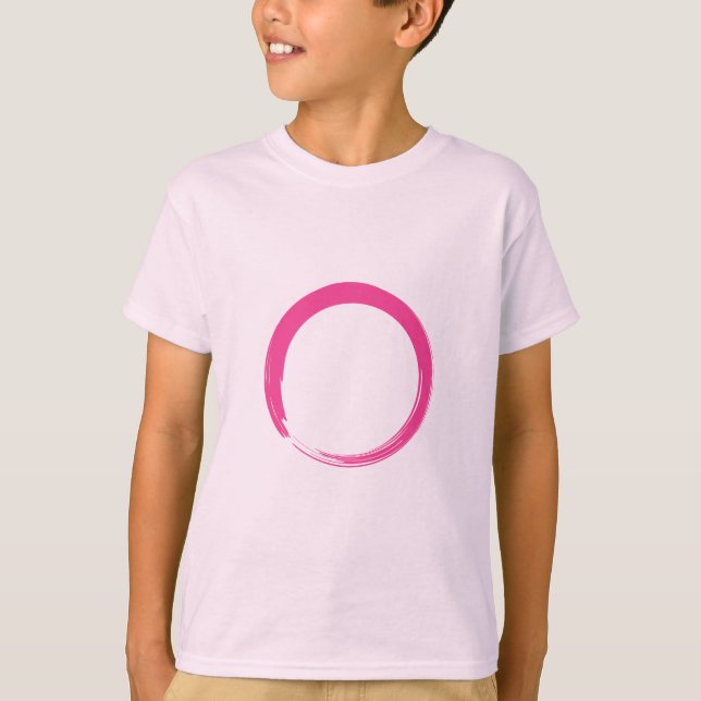 Pink Zen Symbol / Enso Circle T-Shirt (Vorderseite)