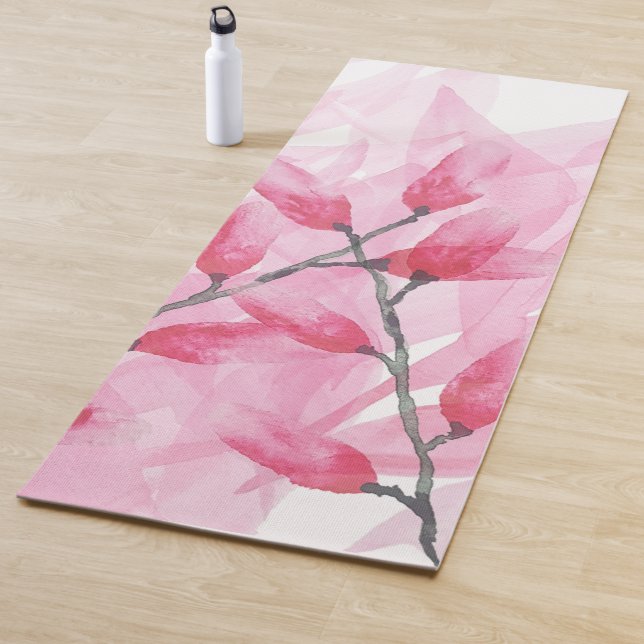 Pink Zen Wasserfarbe Abstrakt Kirschblossom Yogamatte (Beispiel)