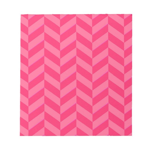 Pink Zickzack Chic und Functional Writing Pad Notizblock (Vorderseite)