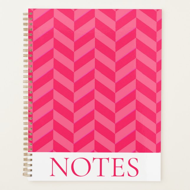 Pink Zickzack Herringbone Muster Moderne Planer (Vorderseite)