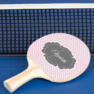 Pink Zickzack Personalisiert Ping Pong Paddel Tischtennis Schläger