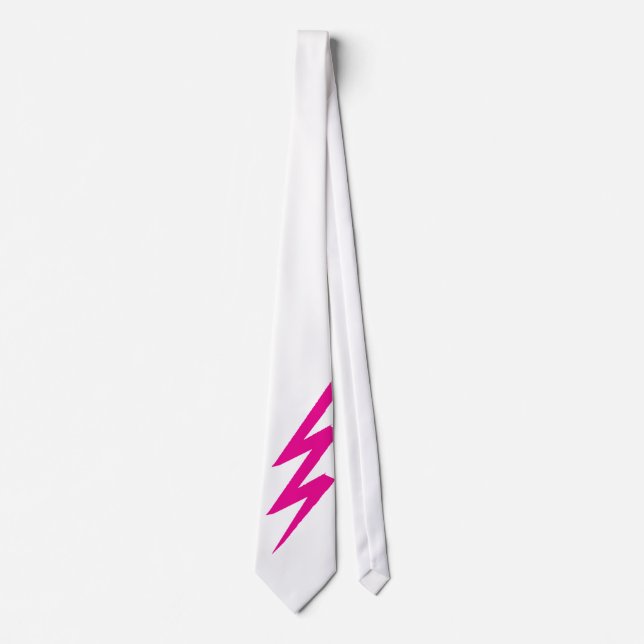 Pink Zigzag Blitz Bolt Novelty Party Neck Tie Krawatte (Vorderseite)
