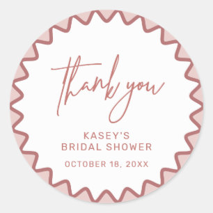 Pink Zigzag Border Danke Sticker