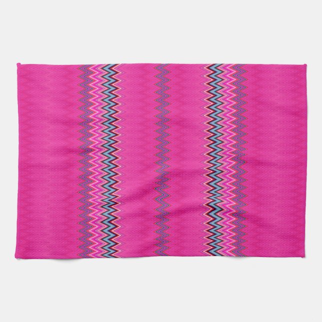Pink Zigzag Geschirrtuch (Horizontal)