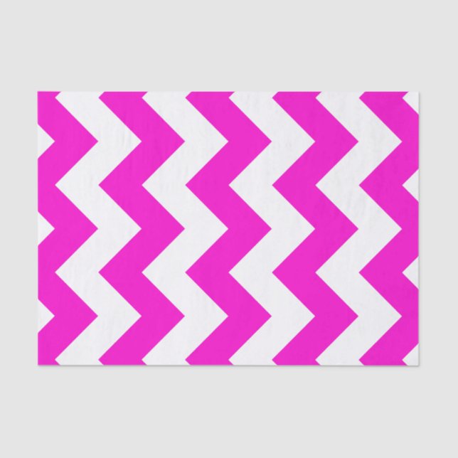 Pink Zigzag-Muster für Neon Pink Seidenpapier (Vorderseite)
