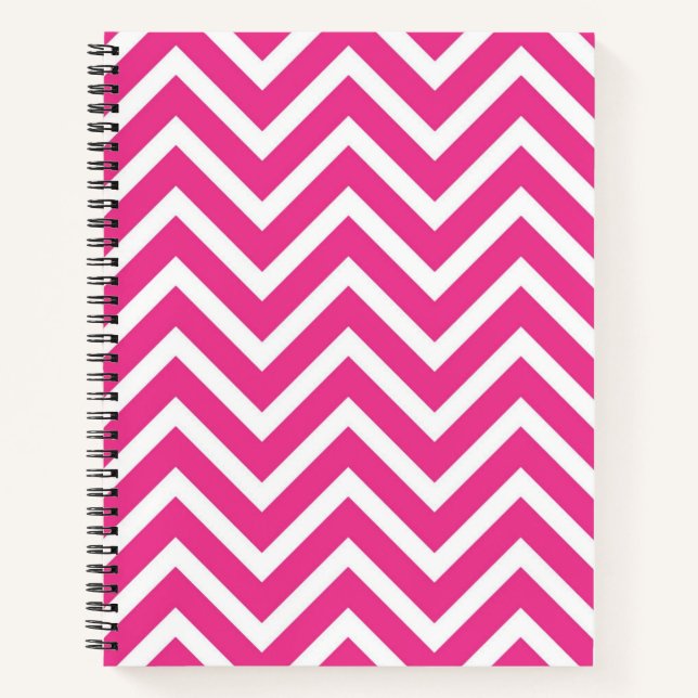 Pink Zigzag Zickzack Muster Notizbuch (Vorderseite)