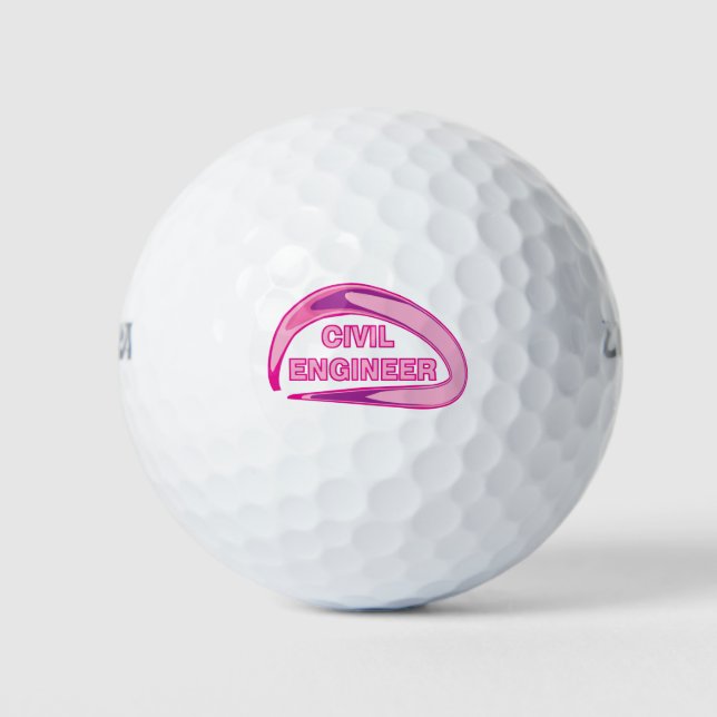 Pink Zivil Engineer Golfbälle (Vorderseite)
