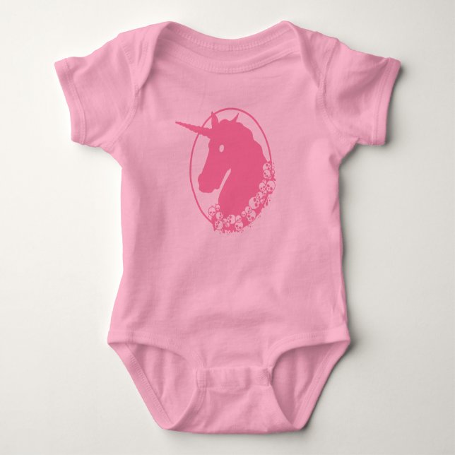 Pink Zombie Unicorn Baby Strampler (Vorderseite)
