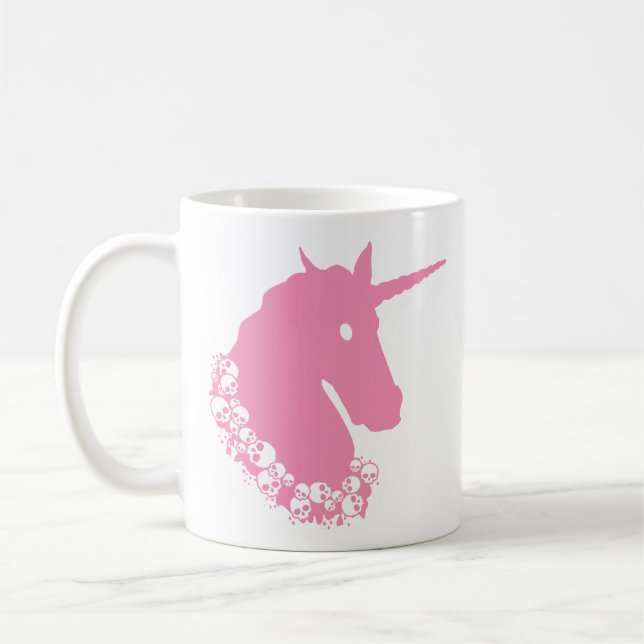 Pink Zombie Unicorn Kaffeetasse (Links)