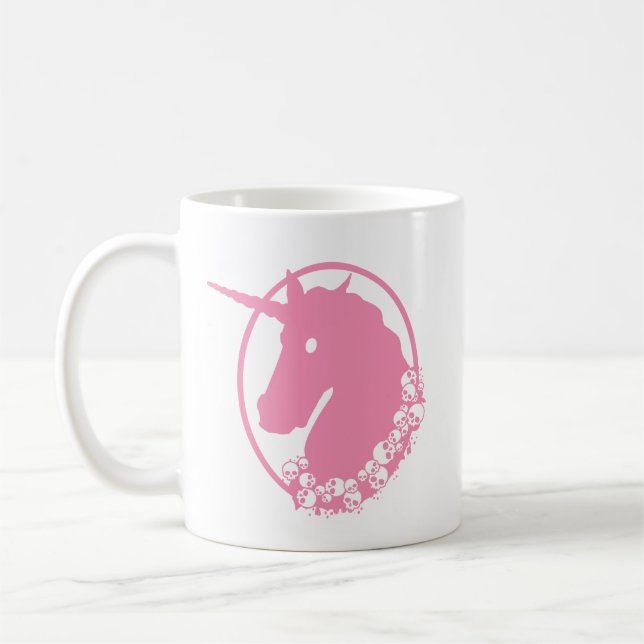 Pink Zombie Unicorn Kaffeetasse (Links)