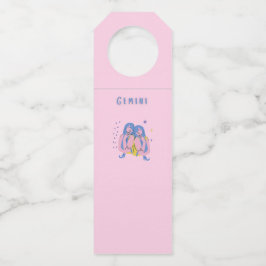 Pink Zwillinge, Sternzeichen, Sternzeichen Druck Flaschenanhänger