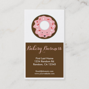 Pinkbraun-Donut-Visitenkarten für die Bäckerei Visitenkarte