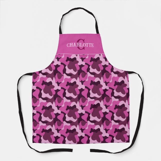 Pinkcore monogrammiertes Tarnmuster Schürze (Vorderseite)
