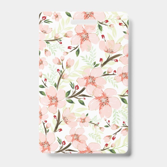 Pinke Blumen Ausweis (Vorderseite)