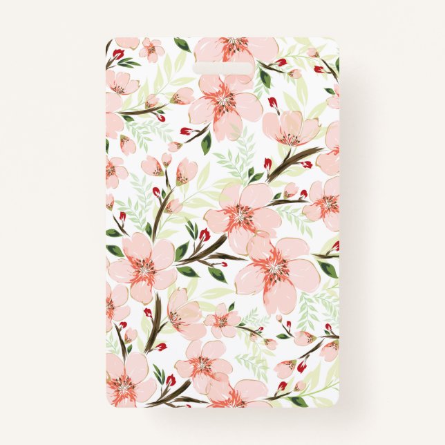 Pinke Blumen Ausweis (Vorderseite)