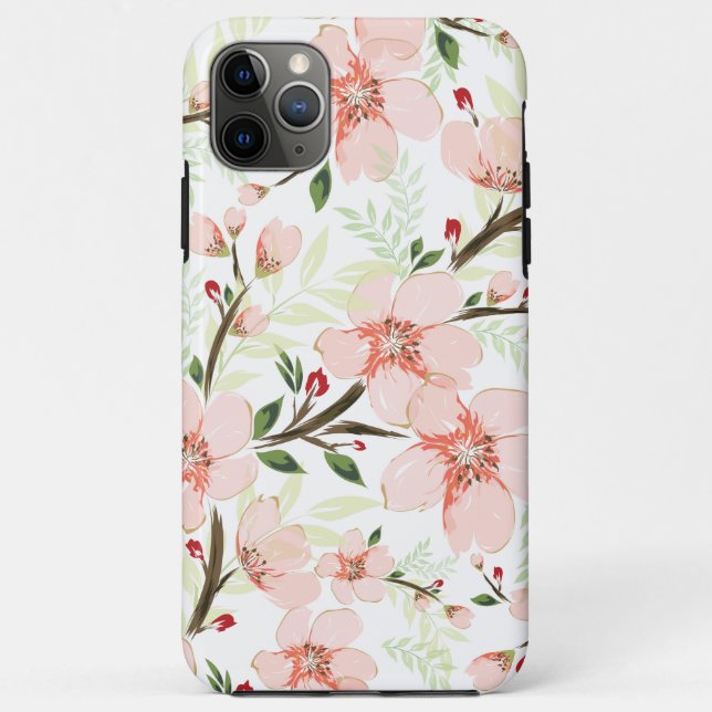 Pinke Blumen Case-Mate iPhone Hülle (Rückseite)