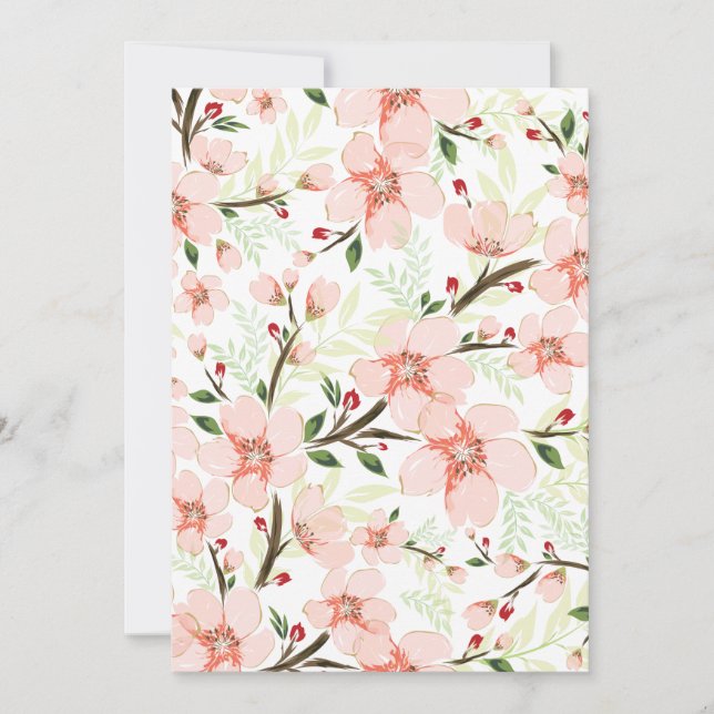 Pinke Blumen Dankeskarte (Vorderseite)