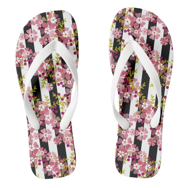 Pinke Blumen Flip Flops (Fußbett)