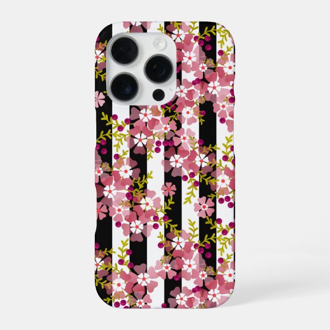 Pinke Blumen iPhone Hülle (Rückseite)