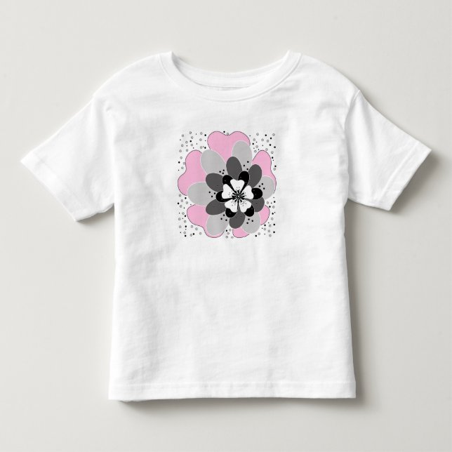 Pinke Blumen Kleinkind T-shirt (Vorderseite)