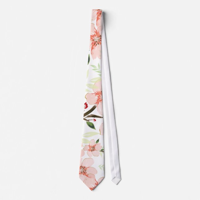 Pinke Blumen Krawatte (Vorderseite)