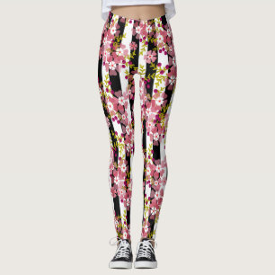 Pinke Blumen Leggings