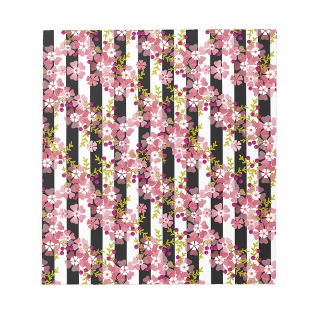 Pinke Blumen Notizblock (Vorderseite)