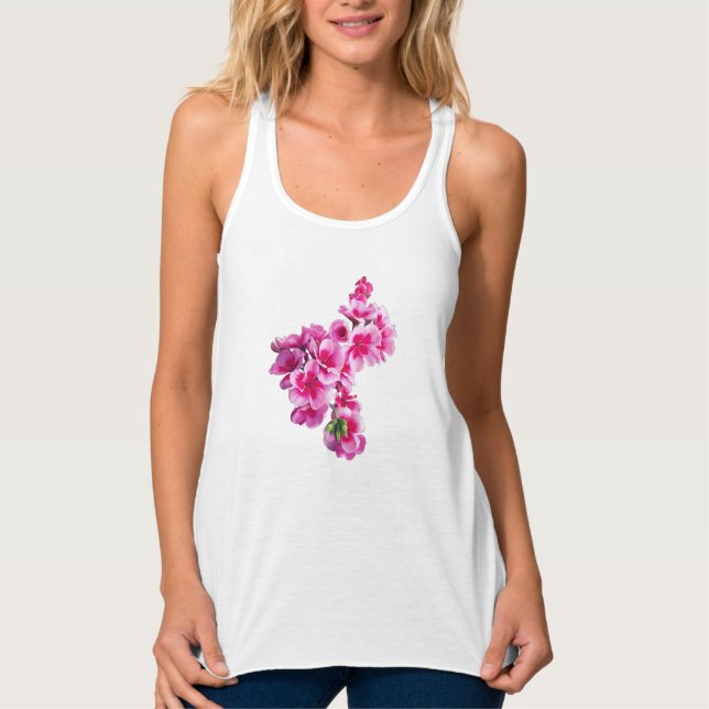 Pinke Blumen Tank Top (Vorderseite)