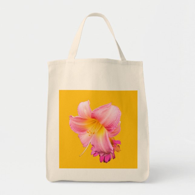 Pinke Blumen Tragetasche (Vorne)