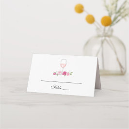Pinke Blumen. Wine Glass. Hochzeit von eleganten R Platzkarte