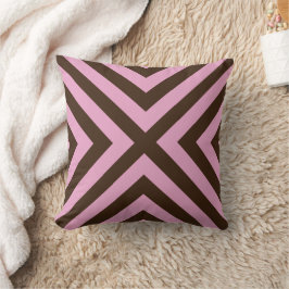 Pinke braune, geometrisch dekorative Kissen
