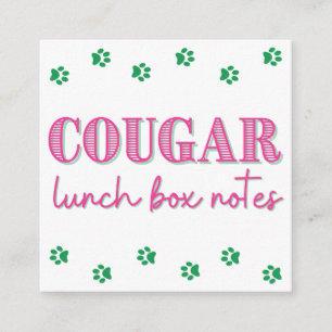 Pinke Cougar Print Name Lunch Notizen