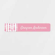 Pinke geometrische Dreieck Kinder Label Skinny