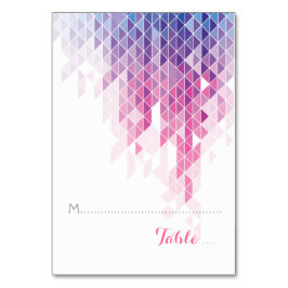 Pinke geometrische Dreiecke Hochzeitsgefaltete Pla Tischnummer