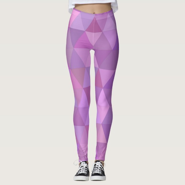 Pinke geometrische Leggings (Vorderseite)