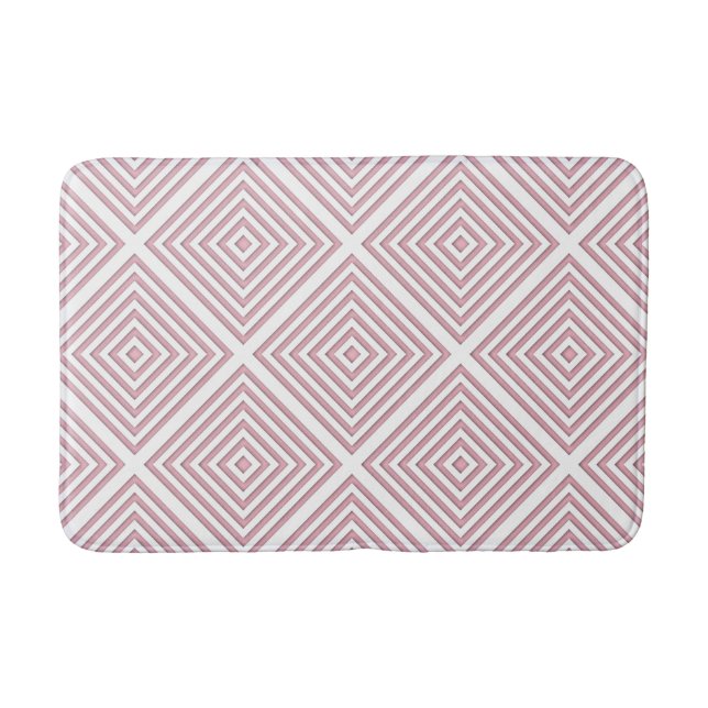 Pinke geometrische Quadrate Badematte (Vorderseite)