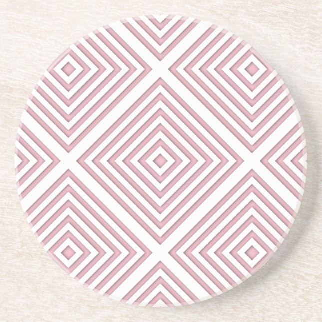 Pinke geometrische Quadrate Getränkeuntersetzer (Vorne)