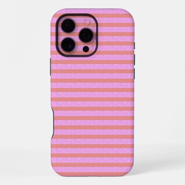 Pinke geometrische Streifen iPhone Hülle (Rückseite)