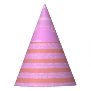 Pinke geometrische Streifen Partyhütchen